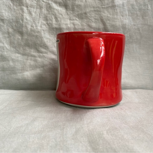 Anthropologie red hand painted Colorway "J" monogram initial mug - Picture 3 of 10